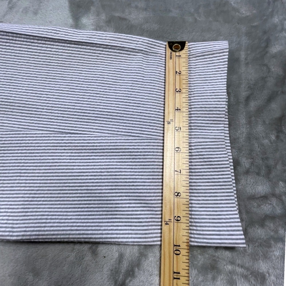 Linea Uomo Mens Blue White Seersucker Pinstripe Dress Pants 46x32 Flat Front - Picture 9 of 9
